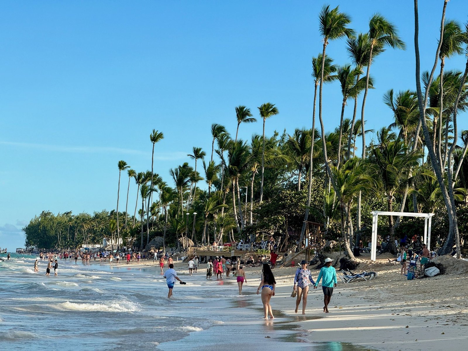 Playa Bávaro en Punta Cana con palmeras